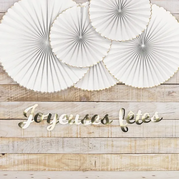 Guirlande De Salle Joyeux Fetes Or 3M