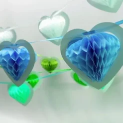 Guirlande Deco De Salle Mariage 10 Coeurs Turquoise