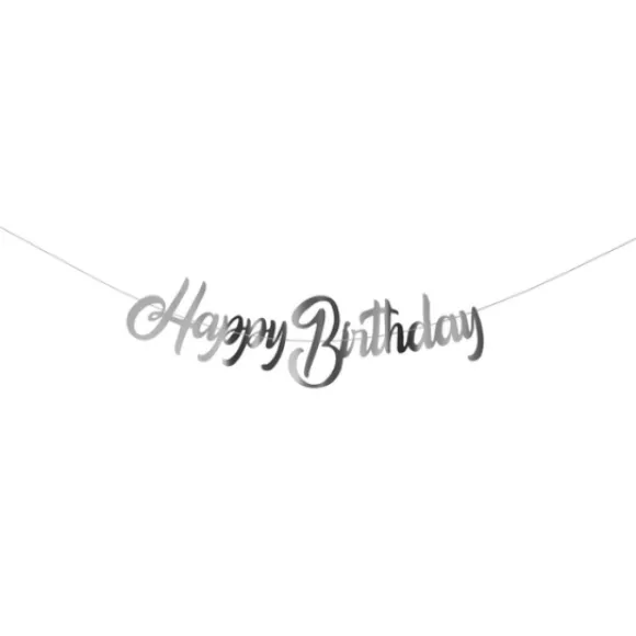 Guirlande Deco Happy Birthday Argent 2.5M