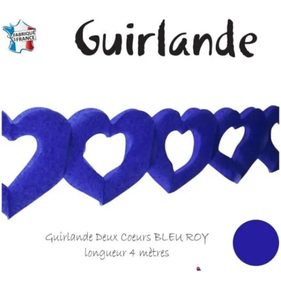 Guirlande En Papier Pas Cher Coeur Bleu Roi