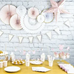 Guirlande Fanions Festonn E Rose Pastel 3M