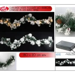 Guirlande Floqu Verte & Lumineuse 1M80 25 Led