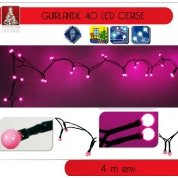 Guirlande L Ctrique Noel 40 Led Cerise Fuschia