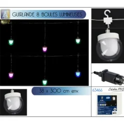 Guirlande Lumineuse 8 Boules Led Multicolore