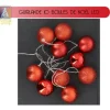 Guirlande Lumineuse 10 Boules De Noel Led Rouge