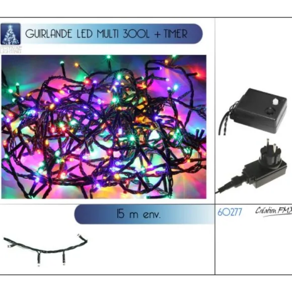 Guirlande Lumineuse 300 Led Multicolore Avec Timer