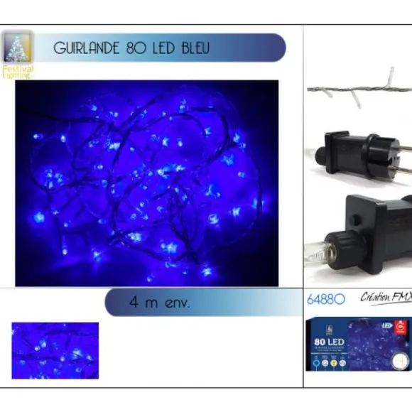 Guirlande Lumineuse 80 Led Bleu 4M