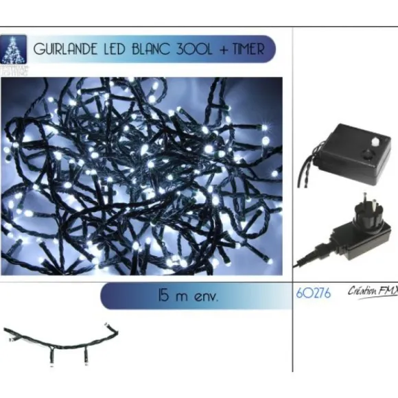 Guirlande Lumineuse 300 Led Blanc Froid Avec Timer