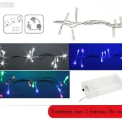 Guirlande Lumineuse À Pile Pas Cher 20 Led Blanc