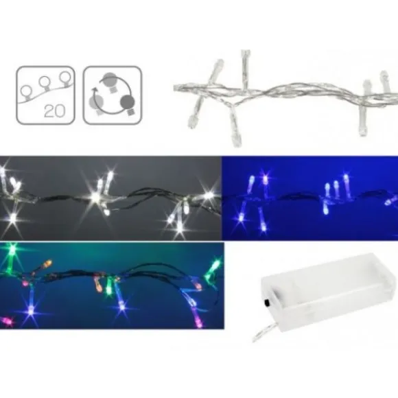 Guirlande Lumineuse À Pile Pas Cher 20 Led Multicolore