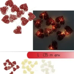 Guirlande Lumineuse A Pile 10 Led Avec Coeur