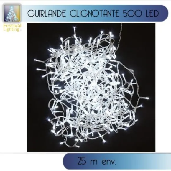 Guirlande Lumineuse Clignotante 500 Led Blanc Froid