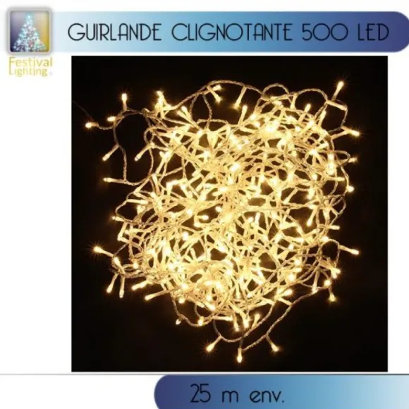 Guirlande Lumineuse Clignotante 500 Led Blanc Chaud