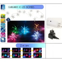 Guirlande Lumineuse De Noel 10 Led Bombes Couleurs Changeante