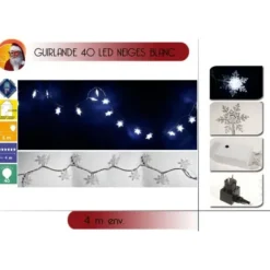 Guirlande Lumineuse Noel Flocon De Neige 40 Led
