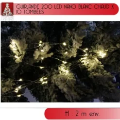 Guirlande Lumineuse Pas Cher 200 Led Nano Blanc Chaud