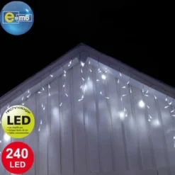 Guirlande Lumineuse Stalactite 7M50 240 Led Blanc Froid