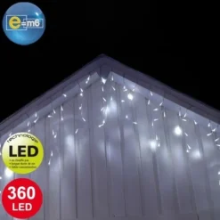 Guirlande Lumineuse Stalactite 10 M Tres 360 Led Blanc Froid