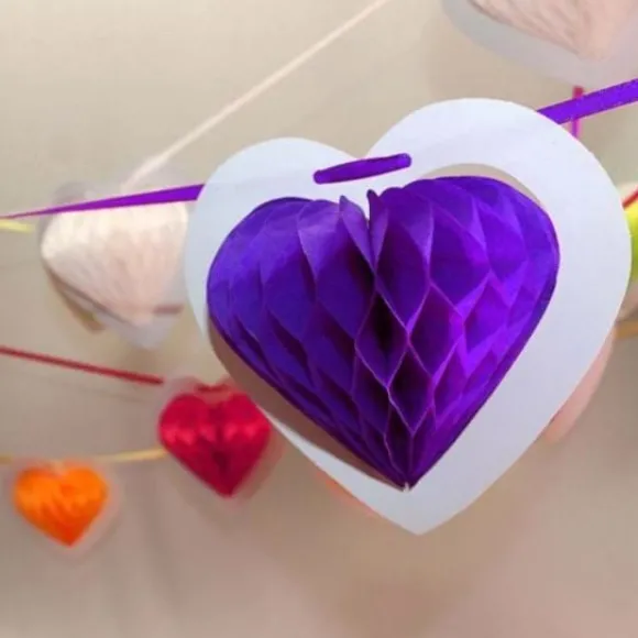 Guirlande Mariage G Ante 10 Coeurs Violet