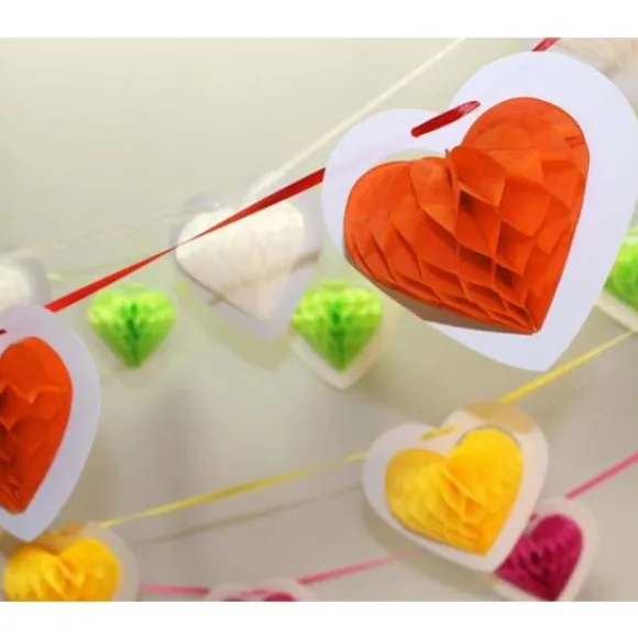 Guirlande Papier 10 Coeurs Alv Ol S Orange