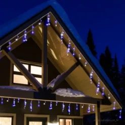 Guirlande Stalactite De Noel Ext Rieur 500Cm 180 Led Blanc Et Bleu