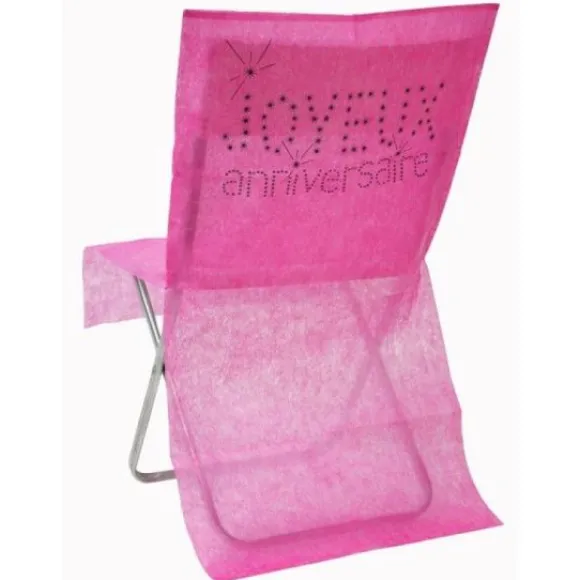 Housse De Chaise Joyeux Anniversaire Fuchsia X6