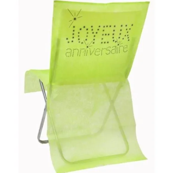 Housse De Chaise Joyeux Anniversaire Vert Anis X6
