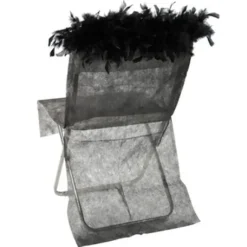 Housse De Chaise Plume Noir X 10 Pi Ces