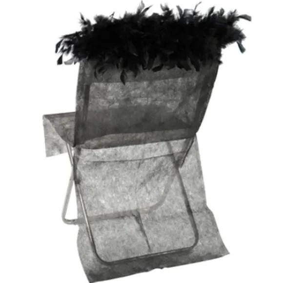 Housse De Chaise Plume Noir X 10 Pi Ces