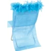 Housse De Chaise Plume Turquoise X 10 Pi Ces