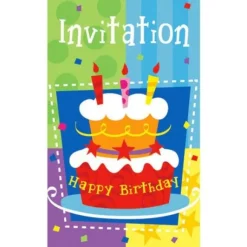 Invitations Happy Birthday G Teau X6Pcs