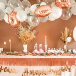 Kit Arche De 70 Ballons Blanc Et Rose Gold