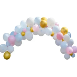 Kit Arche De 50 Ballons Naissance Girl Or Boy & Rubans