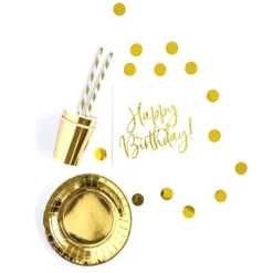 Kit D Coration Anniversaire Happy Birthday Or 60 Pi Ces