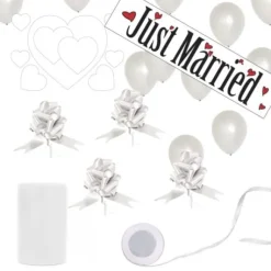 Kit Decoration Mariage G Ant Just Married Blanc