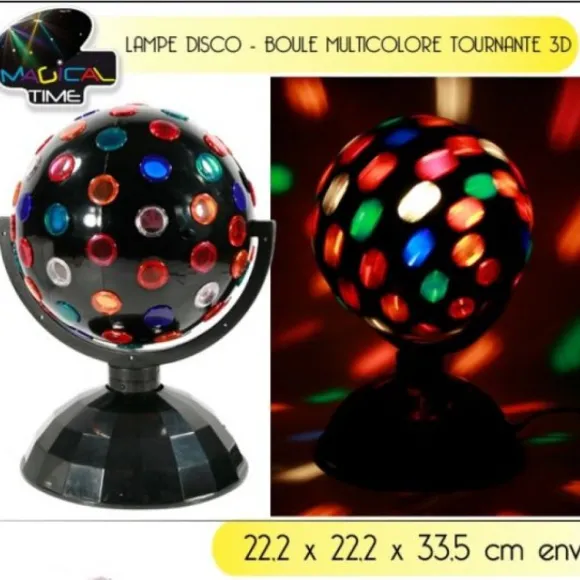 Lampe Disco Boule Tournante Multicolore 3D