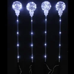 Lampe Lumineuse 80 Led Blanc Sur Piquet X 4 Pi Ces