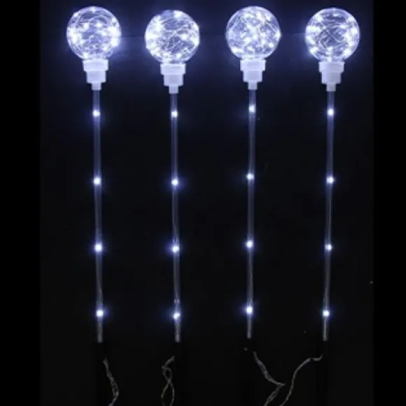 Lampe Lumineuse 80 Led Blanc Sur Piquet X 4 Pi Ces