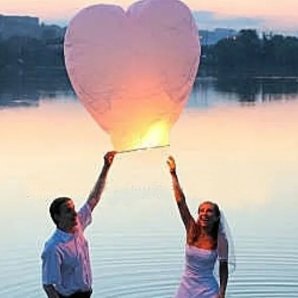 Lanterne Celeste Coeur Blanc