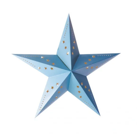 Lanterne Toile Bleu Pastel 30Cm