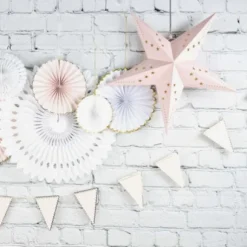 Lanterne Toile Rose Pastel 60Cm