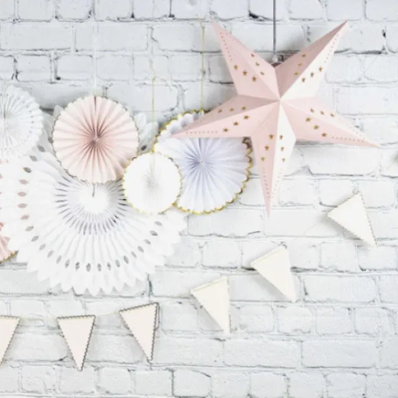 Lanterne Toile Rose Pastel 60Cm