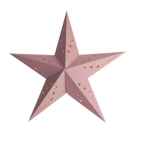 Lanterne Toile Rose Pastel 30Cm