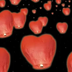 Lanterne Volante Coeur Rouge