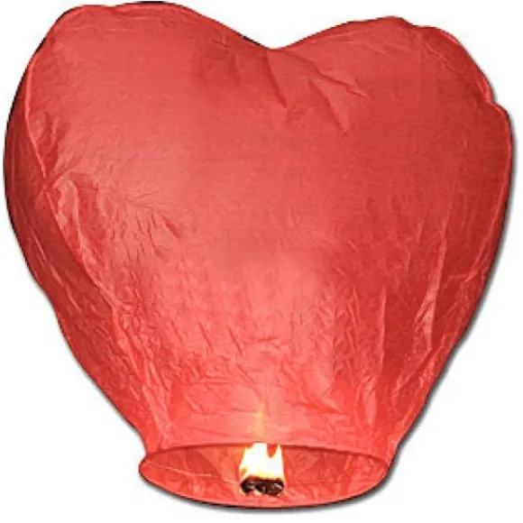 Lanterne Volante Coeur Rouge