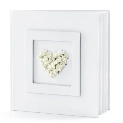 Livre D'Or Blanc Nacr Avec Coeur De Rose