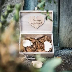 Livre D'Or Boite En Bois Pour La Vie Avec Coeurs