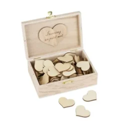 Livre D'Or Boite En Bois Pour La Vie Avec Coeurs