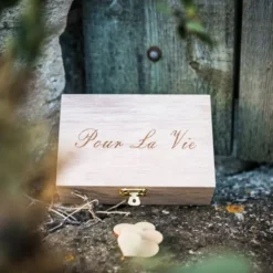 Livre D'Or Boite En Bois Pour La Vie Avec Coeurs