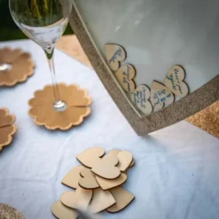 Livre D'Or Cadre Paillet Avec 60 Coeurs En Bois